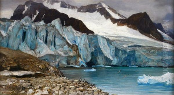 Die Magdalenenbai Auf Spitzbergen Im Sommer Oil Painting by Georg Macco