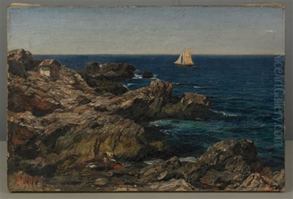 Coastal Scene Oil Painting by Georg Macco