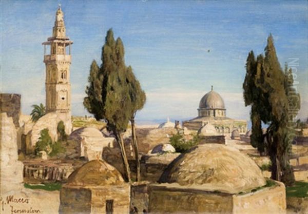 Jerusalem Oil Painting by Georg Macco