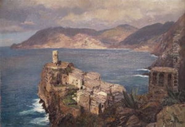 Blick Auf Vernazza Oil Painting by Georg Macco