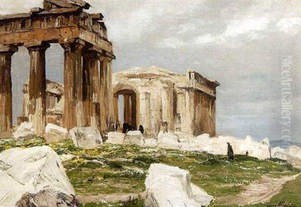 Auf Der Akropolis Athen by Georg Macco