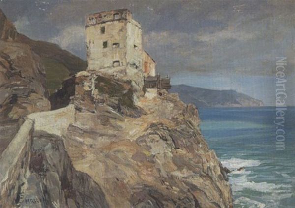 Felsenkuste Bei Monterosso (riviera) Oil Painting by Georg Macco