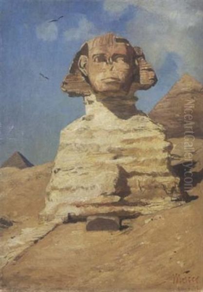 Sphinx In Gizeh Oil Painting by Georg Macco