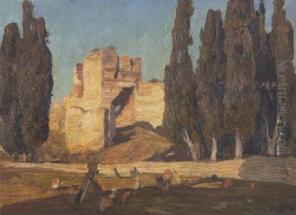 Partie In Konstantinopel (istanbul) Oil Painting by Georg Macco