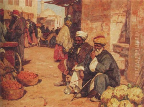 Orientalische Marktszene Oil Painting by Georg Macco