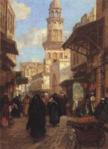 Volksleben In Cairo Oil Painting by Georg Macco