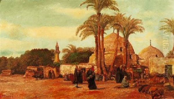 Karawanserei Im Alten Kairo Oil Painting by Georg Macco