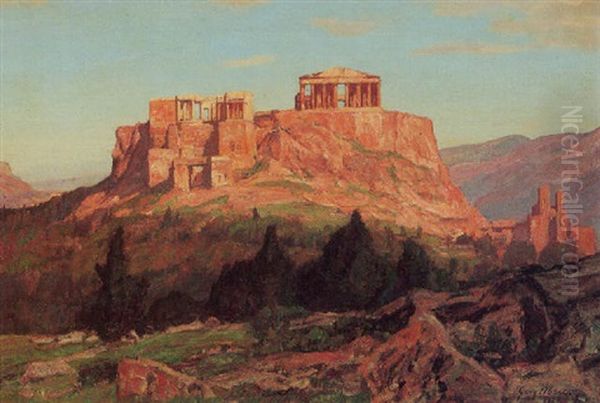 The Acropolis, Athens Oil Painting by Georg Macco