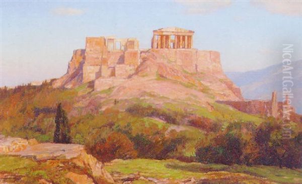 The Acropolis, Athens Oil Painting by Georg Macco