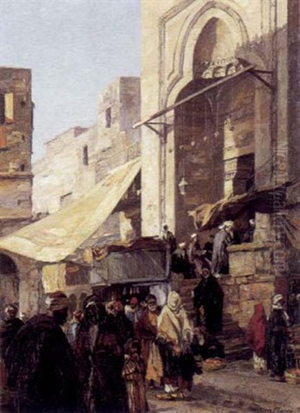 Foran Moskeen Oil Painting by Georg Macco