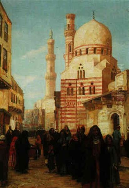 The Ibraham Agka Mosque, Cairo Oil Painting by Georg Macco