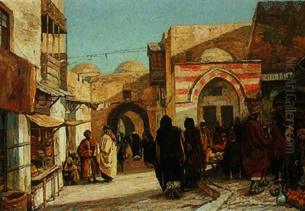 The Damascus Gate, Jerusalem Oil Painting by Georg Macco