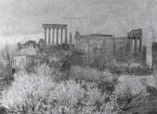 Die Akropolis In Athen Oil Painting by Georg Macco