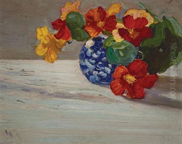 Nasturtiums Oil Painting by James Edward Hervey MacDonald