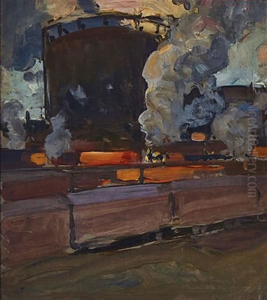 Freight Yard, Toronto Oil Painting by James Edward Hervey MacDonald