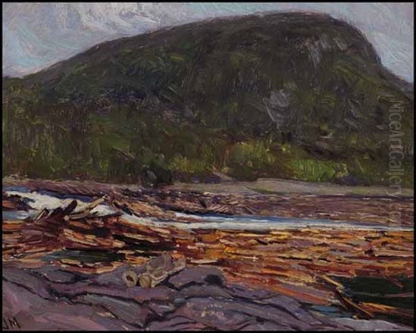 Sketch For Logs In The Gatineau Oil Painting by James Edward Hervey MacDonald