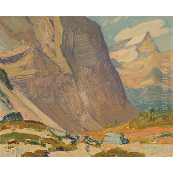 Near Mt. Odaray, Rocky Mountains Oil Painting by James Edward Hervey MacDonald