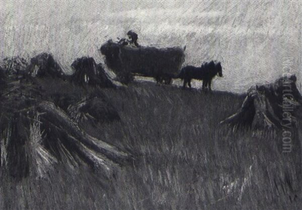 Harvesting Oil Painting by James Edward Hervey MacDonald