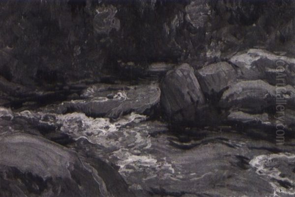 Near Burkes Falls, Thomson Rapids, Magnetewan River Oil Painting by James Edward Hervey MacDonald