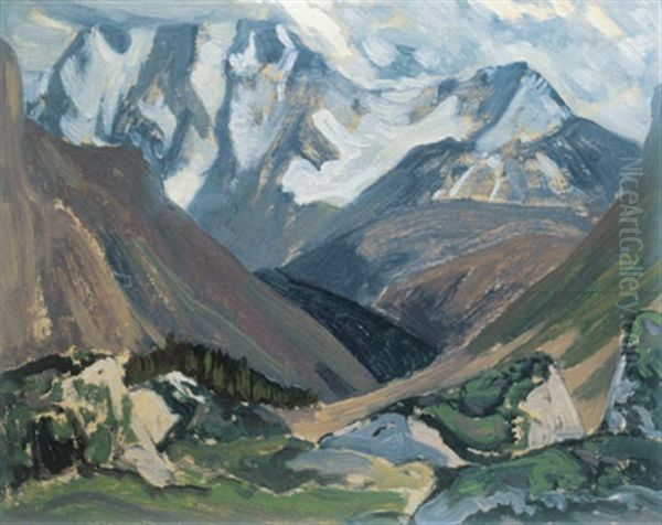 Mt. Goodsir In Cloud Oil Painting by James Edward Hervey MacDonald