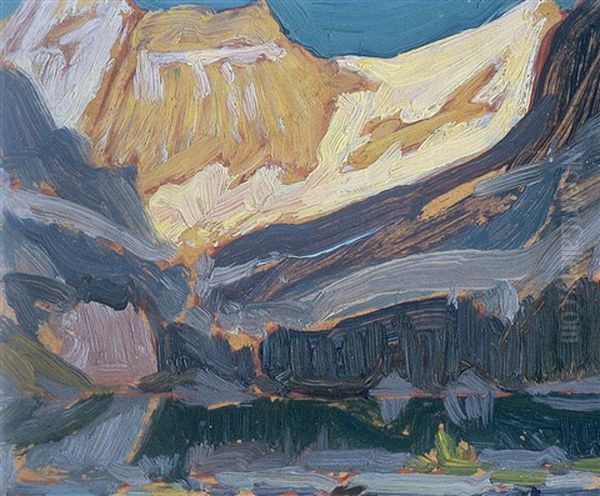 Lake O'hara With Cathedral Mt., 8 Miles Up The Trail Oil Painting by James Edward Hervey MacDonald