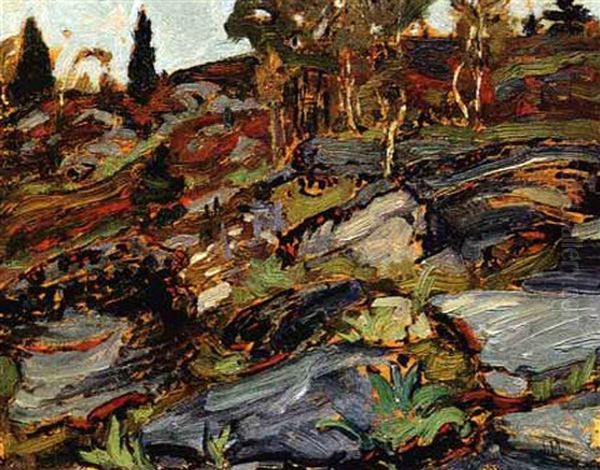 Limestone Hillside Oil Painting by James Edward Hervey MacDonald