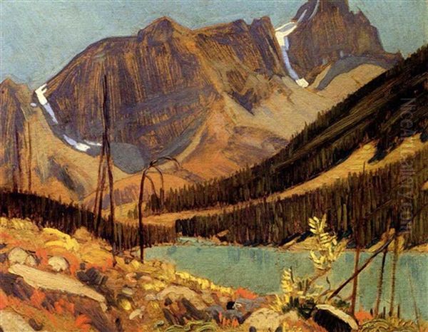 Sherbrooke Lake, Kicking Horse Valley, Rocky Mts. Oil Painting by James Edward Hervey MacDonald