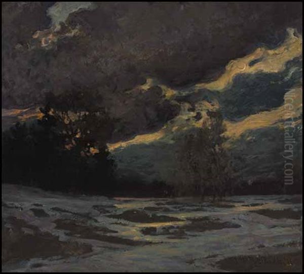 A March Evening Oil Painting by James Edward Hervey MacDonald