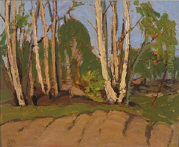 Birches Oil Painting by James Edward Hervey MacDonald