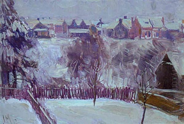 Backyard, West Toronto, Glenlake House Oil Painting by James Edward Hervey MacDonald