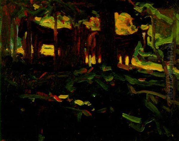 Horses By The River Oil Painting by James Edward Hervey MacDonald