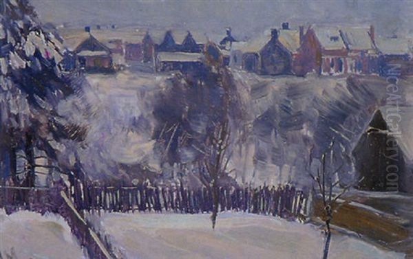 Back Yard, West Toronto, Glenlake House Oil Painting by James Edward Hervey MacDonald