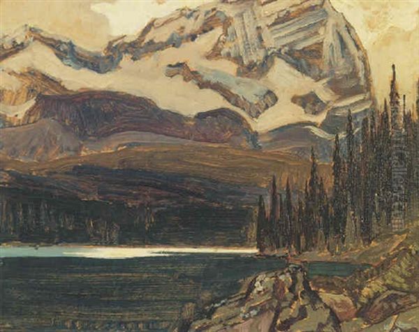 Sungleam And Mountains Oil Painting by James Edward Hervey MacDonald