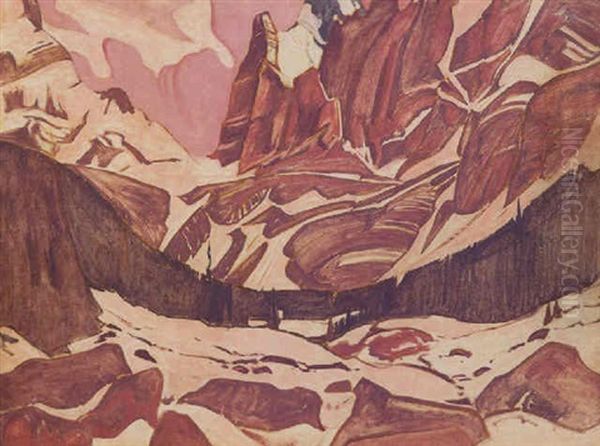 Opabin Pass From Mary Lake Oil Painting by James Edward Hervey MacDonald