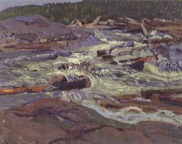 Gatineau River Near Cascades Oil Painting by James Edward Hervey MacDonald