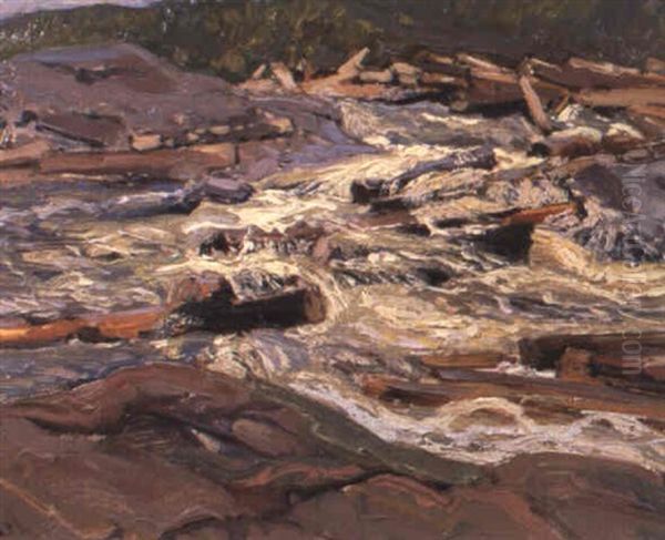 Gatineau River Near Cascades Oil Painting by James Edward Hervey MacDonald