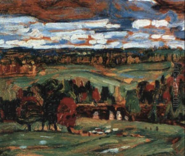 Gull River From Moore's Hill Oil Painting by James Edward Hervey MacDonald