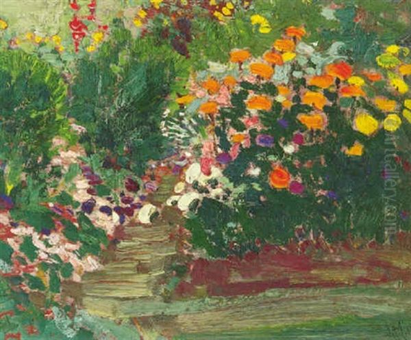 Asters And Marigolds Oil Painting by James Edward Hervey MacDonald