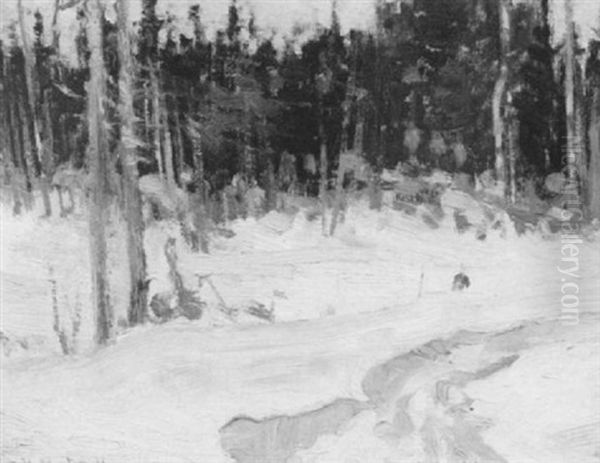 Algonquin Park, Winter Oil Painting by James Edward Hervey MacDonald