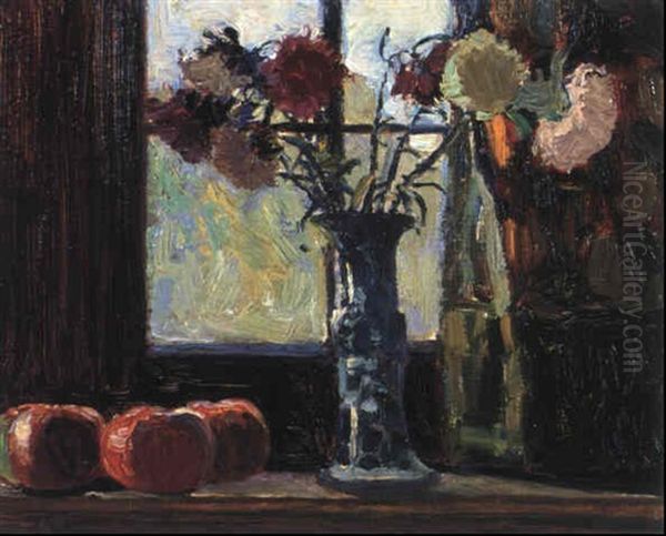 Asters In A Window by James Edward Hervey MacDonald