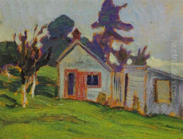 Fishing Shacks At Petite Riviere, N.s. Oil Painting by James Edward Hervey MacDonald