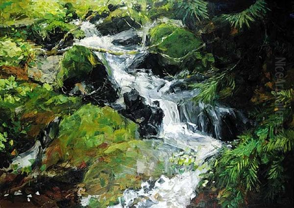 Untitled (waterfall) Oil Painting by John A. MacDonald