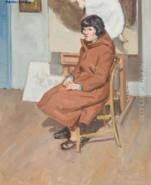 Woman Seated In The Studio Oil Painting by Thomas Reid Macdonald