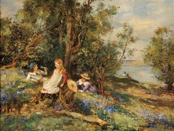 Bluebell Time Oil Painting by William Stewart MacGeorge