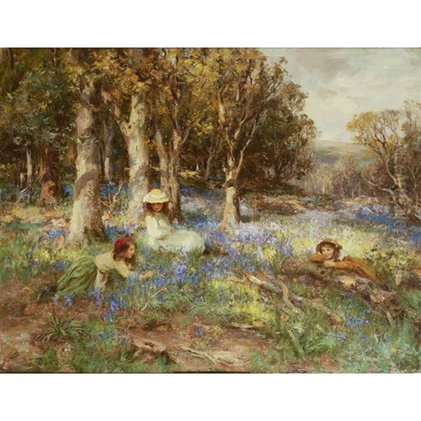 Blue Haze Of The Hyacinth Oil Painting by William Stewart MacGeorge