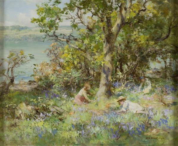 The Bluebell Wood Oil Painting by William Stewart MacGeorge