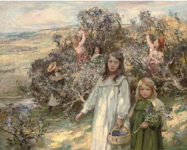 Gathering Blaeberries by William Stewart MacGeorge