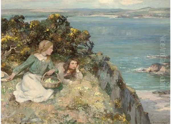 On The Cliff Tops Oil Painting by William Stewart MacGeorge