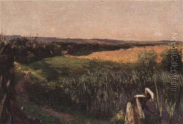 Harvest Landscape Oil Painting by William Stewart MacGeorge