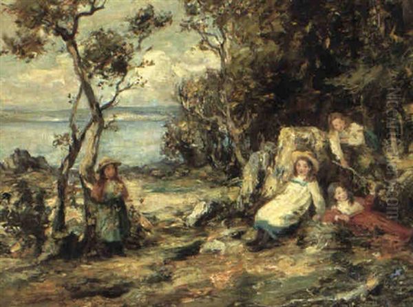 Idle Moments Oil Painting by William Stewart MacGeorge